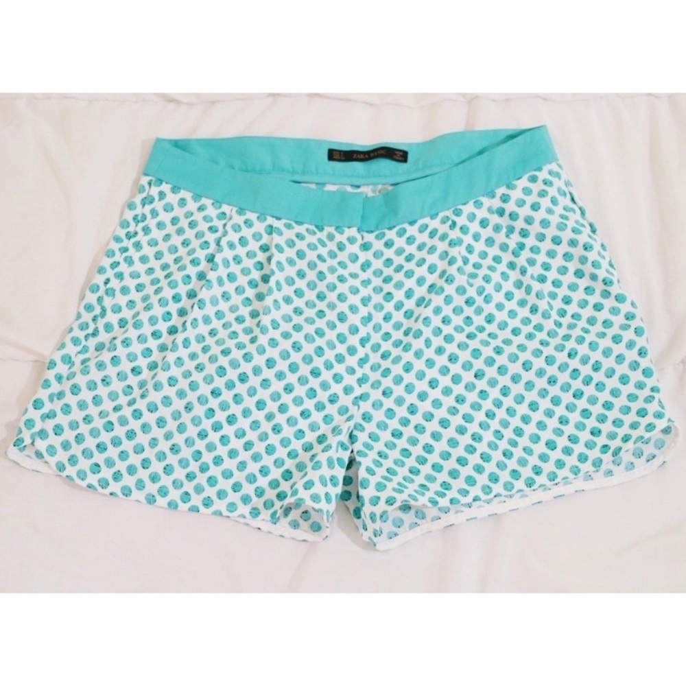 MARKDOWN! ZARA polka-dot turquoise short 💙
